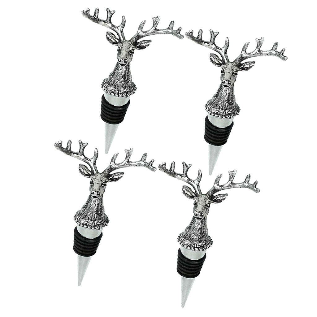 4 Pieces Wine Bottle Metal Stopper Corks Wedding Parties Bar Supply Novelty