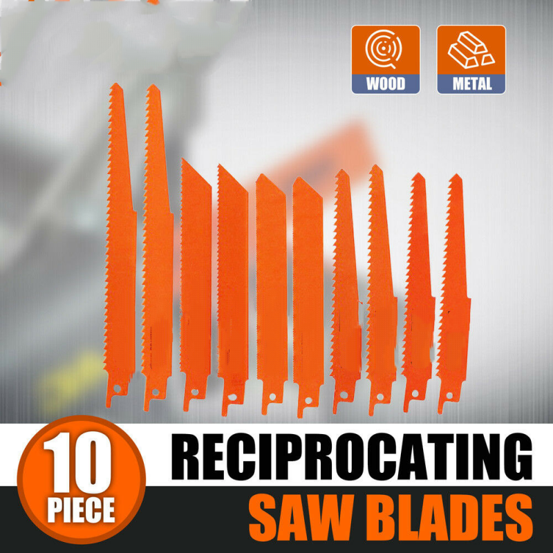 10 Pcs Plastic 1/2 Inch Reciprocating Saw Blade Set Electric Metal Wood
