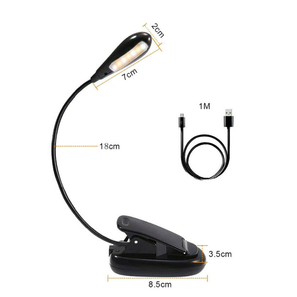 Rechargeable 7 Leds Book Light, Easy Clip on Book Lamp for Reading in