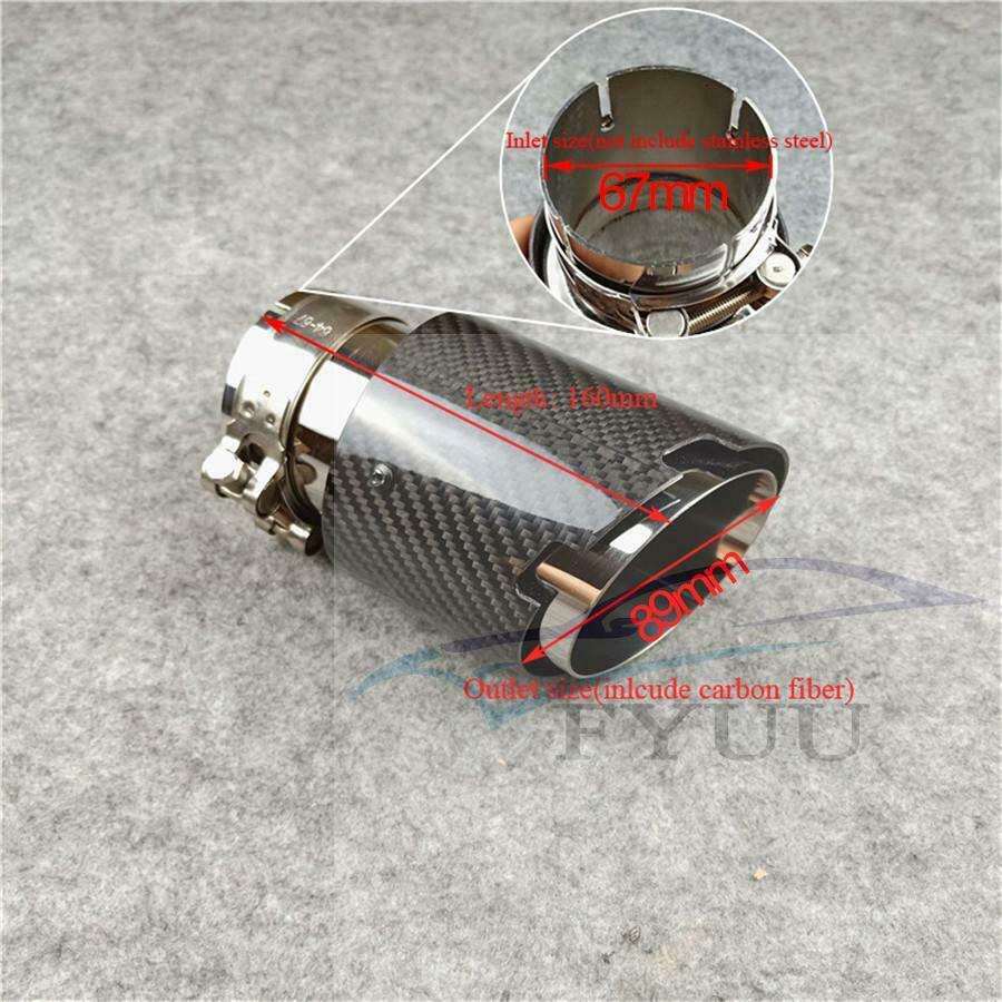 Titanium Black Carbon fiber Exhaust Muffler Tail Pipes Fit For Bmw Benz Glossy