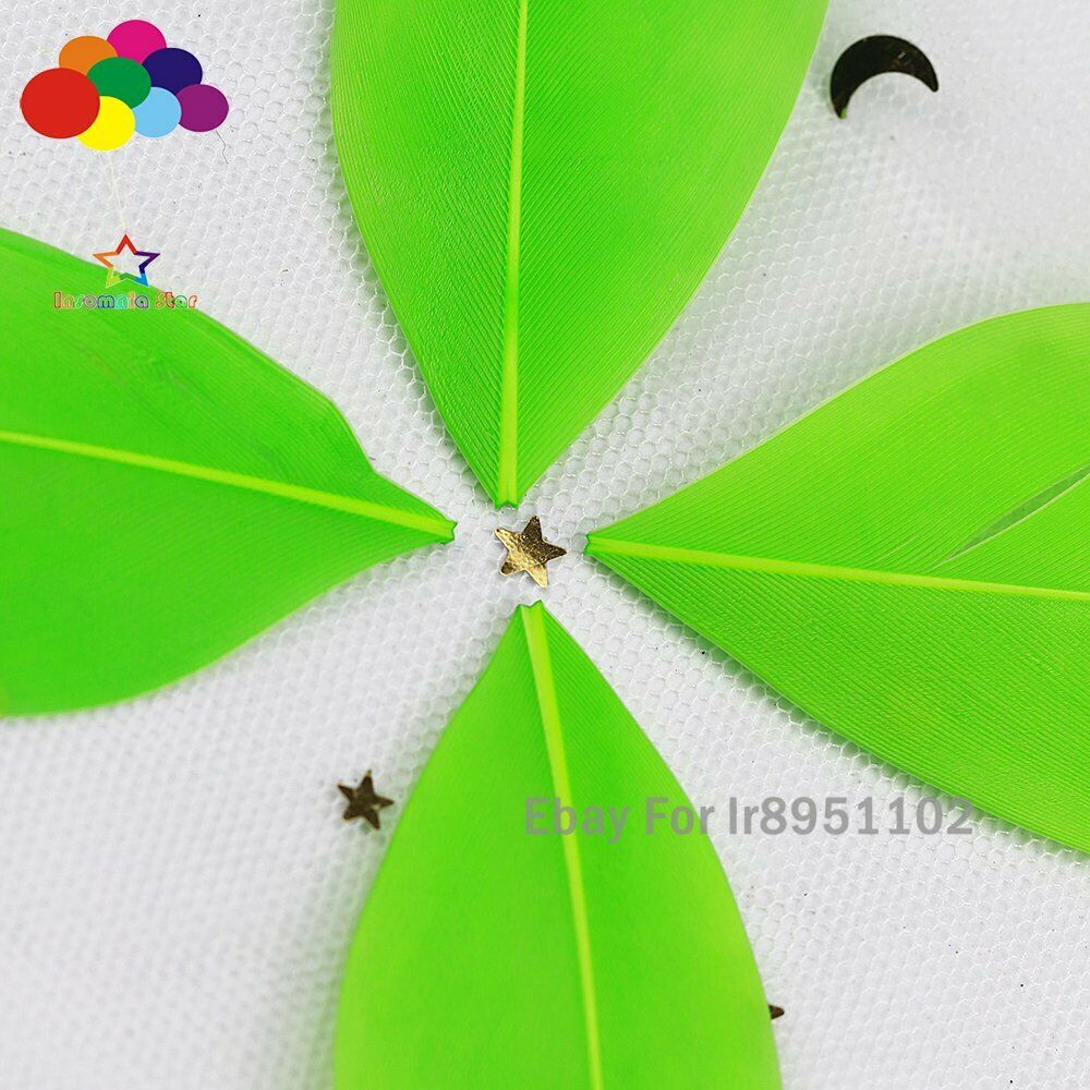 100 Pcs / Lot 5-7 cm Small Round head Floating Goose Feathers Fruit green New