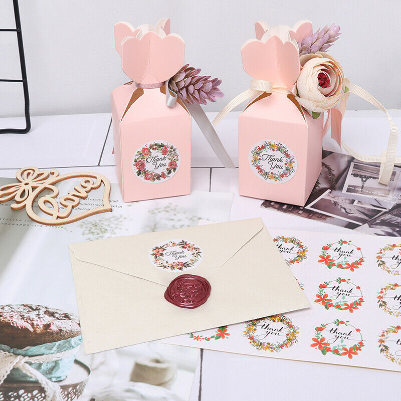 120pcs Thank you flower gift sealling label Adhesive Baking Seal Stick.l8