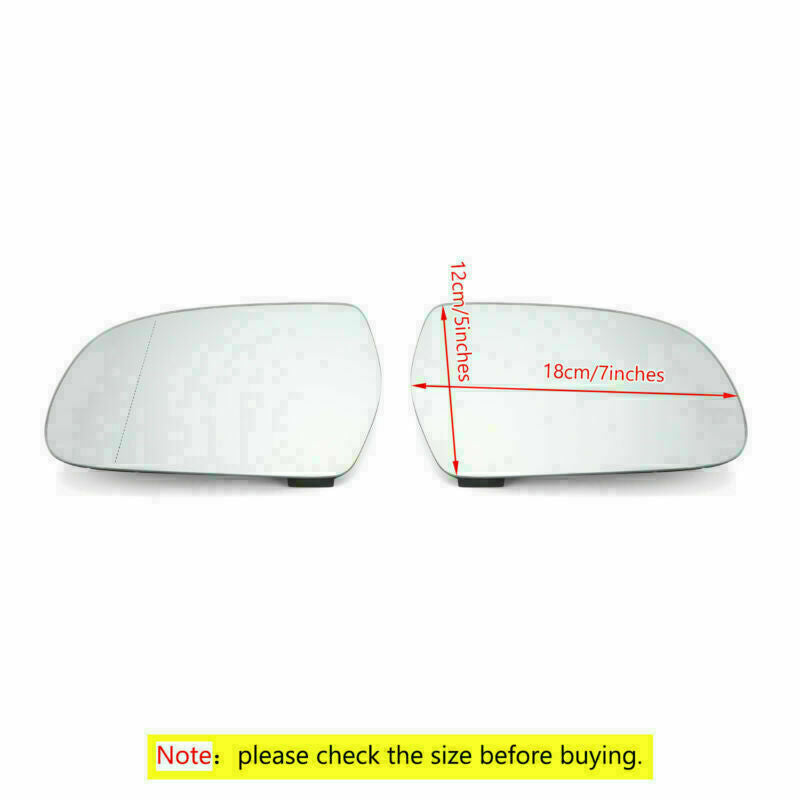 Door Mirror White Glass Heated Pair 8K0857535/6F Fit For Audi A4 B9 2013-2016 CN