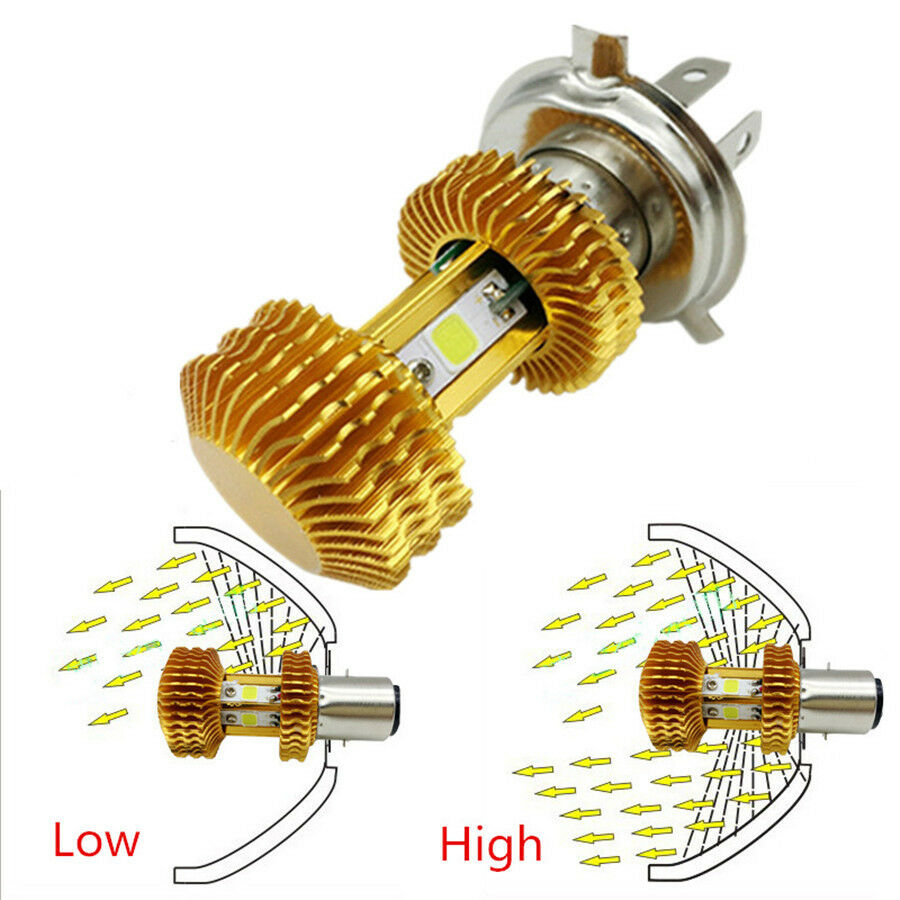 Four Side Bright H4 LED Motorcycle Headlight Blub High/Low Beam DC12V 1600LM 18W