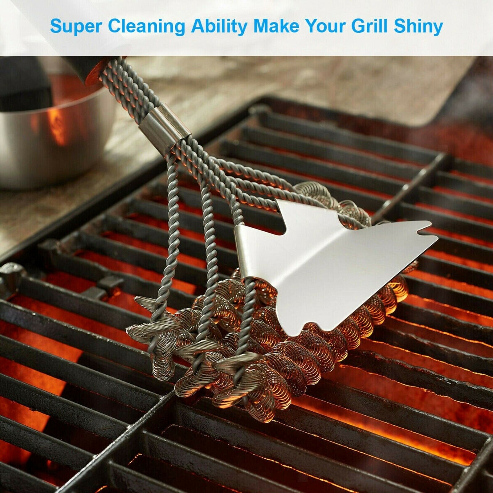 Remover Barbecue Grill Brush Stainless Steel Heat Resistance BBQ Gas Charcoal