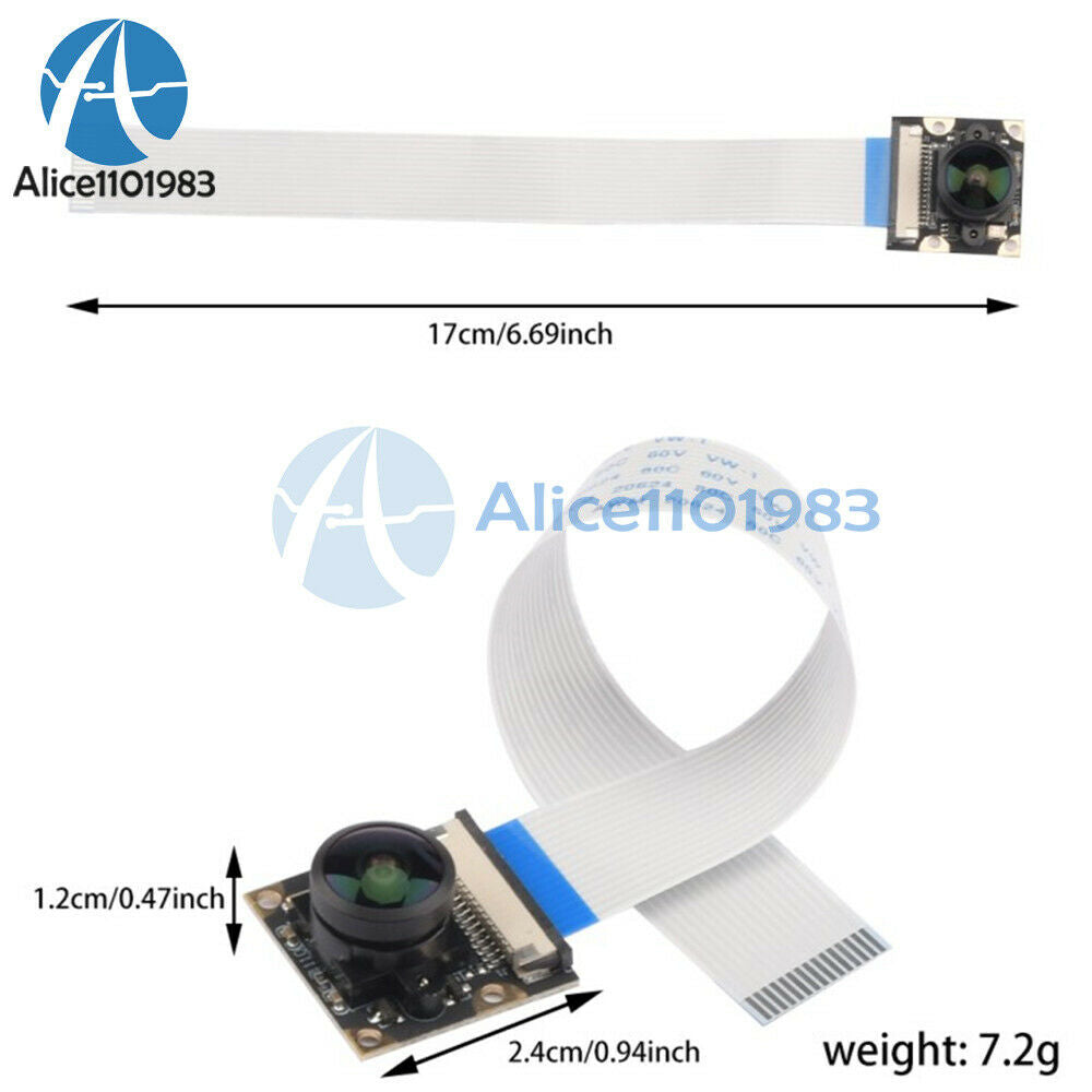 OV5647 5MP 160 Degree Fisheye Wide-angle Lens Camera Module for Raspberry Pi 3 4