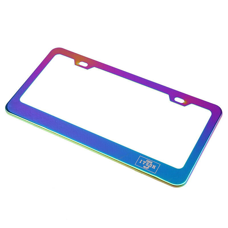 Car Rear License Plate Frame Tag Holder Mounting Bracket Stainless Steel Chrome