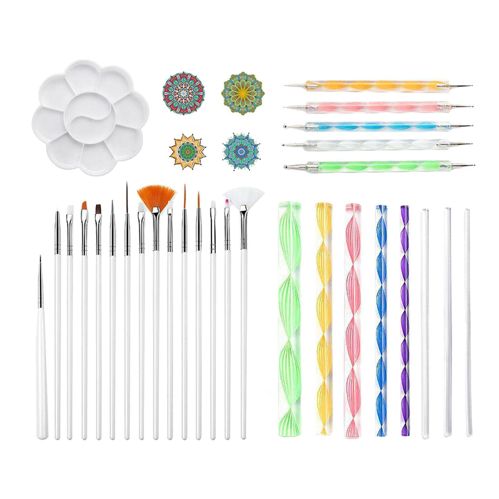 33x Mandala Dotting Art Dot Painting Tool Pen Stencil Brush Set For Beginner