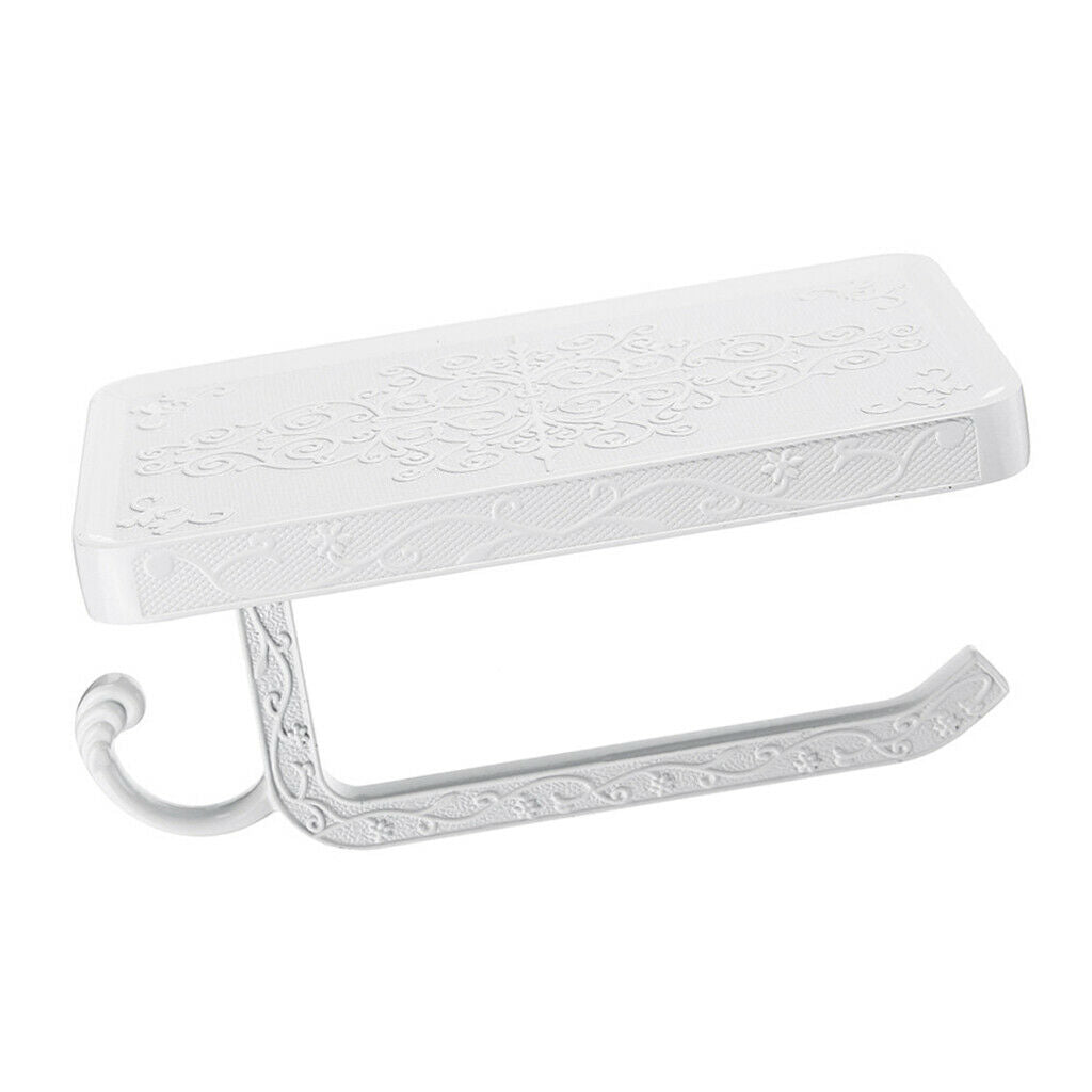 Retro Carving Bathroom Toilet Paper Tissue Holder Wall-mounted  White