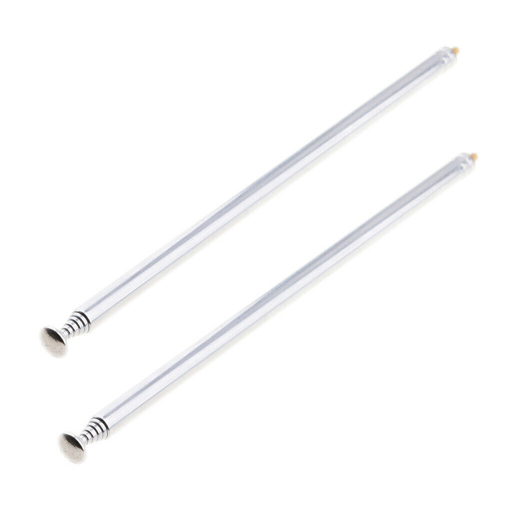 2Pieces 7 Sections Telescopic Antennas M3 Male Thread for Portable Radio TV