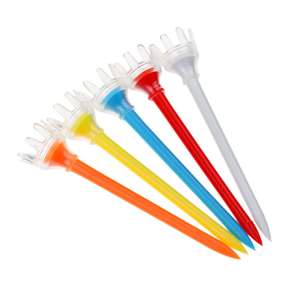 Set Of 5pcs 90mm Plastic Crown Top Golf Tees Golfer Gift Random Color