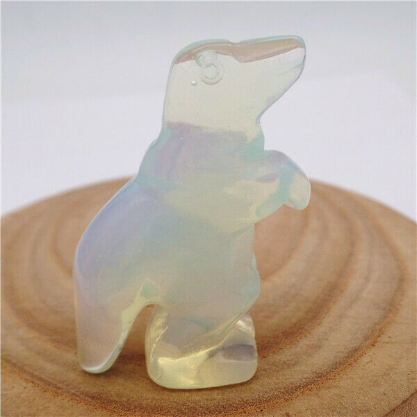 53x32x18mm White Opal Carved Dinosaur Decoration Statue Stone Home Decor HH7945
