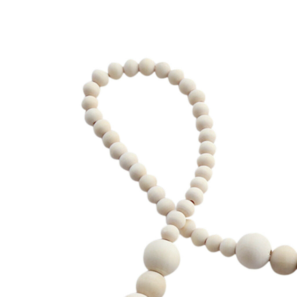 Handmade Wooden Beaded Curtain Tie Rope Hold-back Wall Hanging DIY Decor 2#