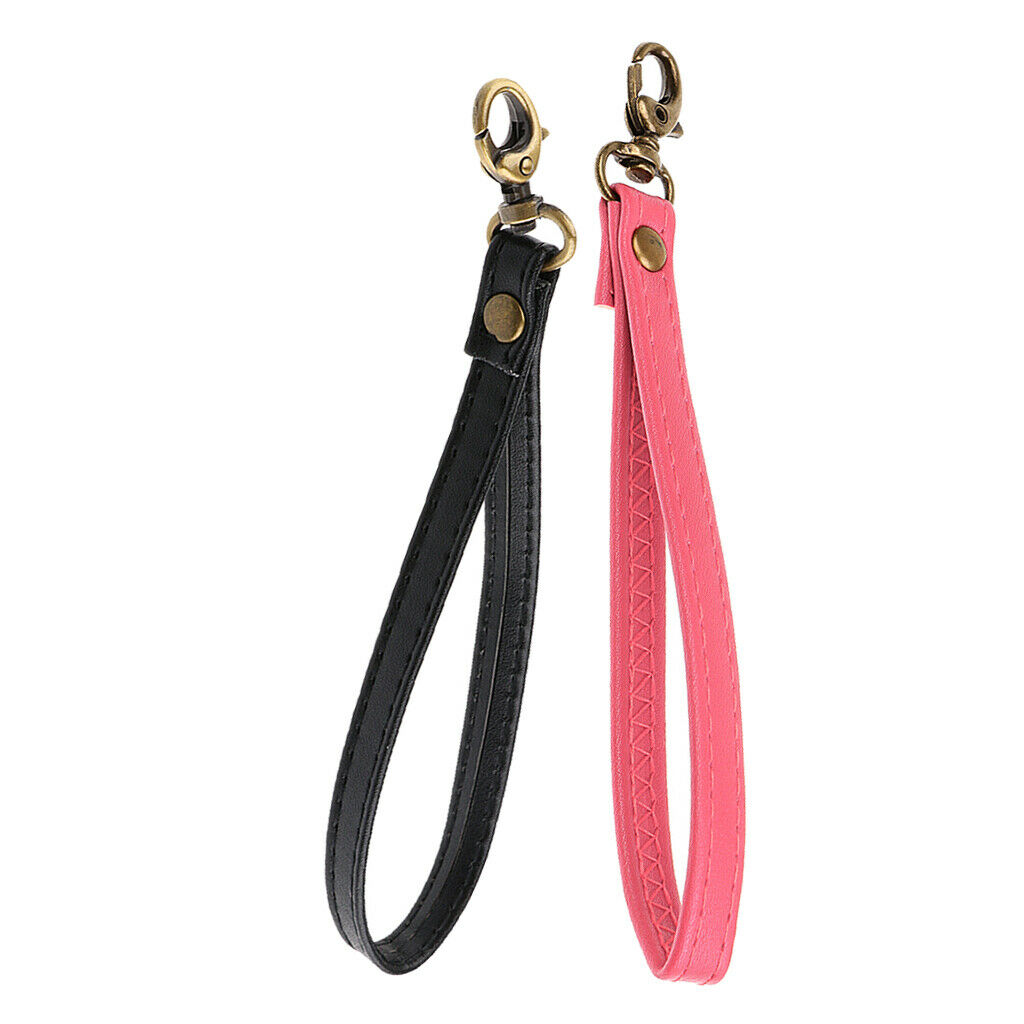 2 Pieces Solid Replacement Leather Wristlet Strap For