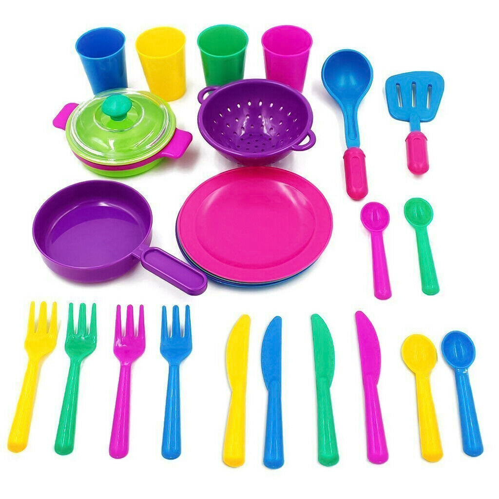 28pcs Children Role Toys Kitchen Cooking Tableware Education Toys Gift