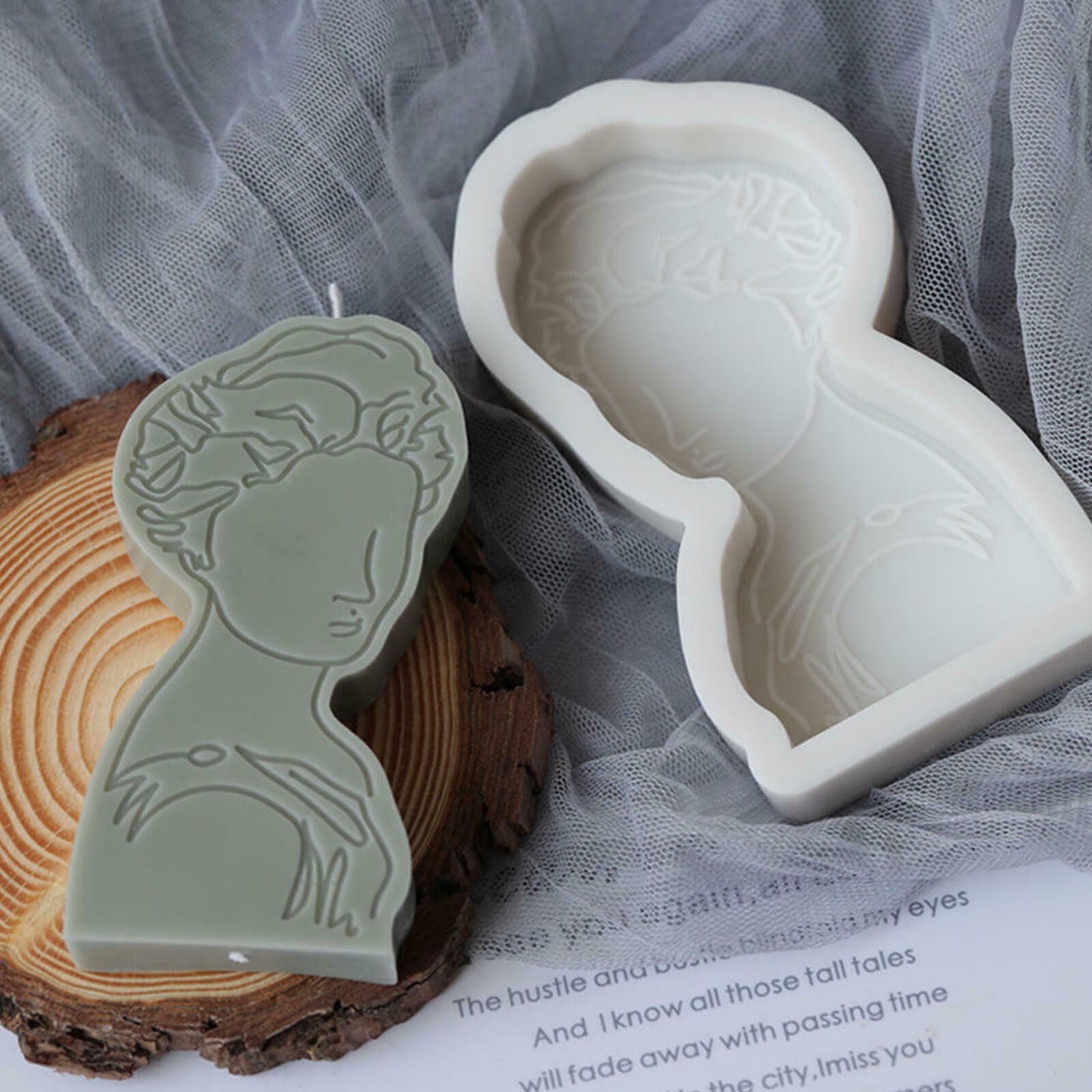 Simple Body Candle Making Mold Women Perfume Wax Soap Mould Craft Silicone
