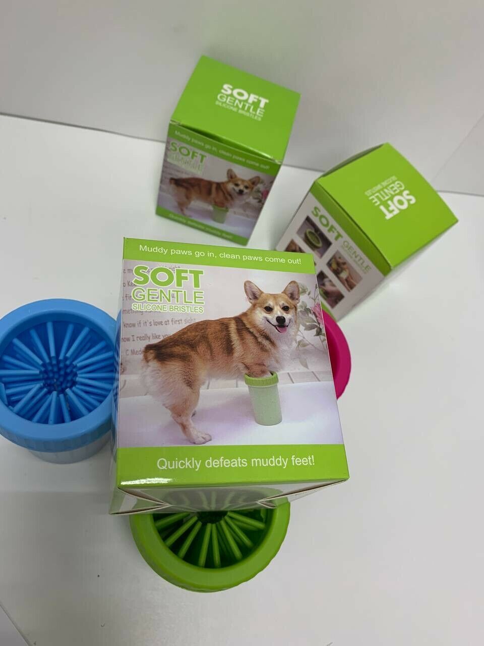 Soft gentle silicon bristles. Paw cleaner for your dogs and cats. clean pet.