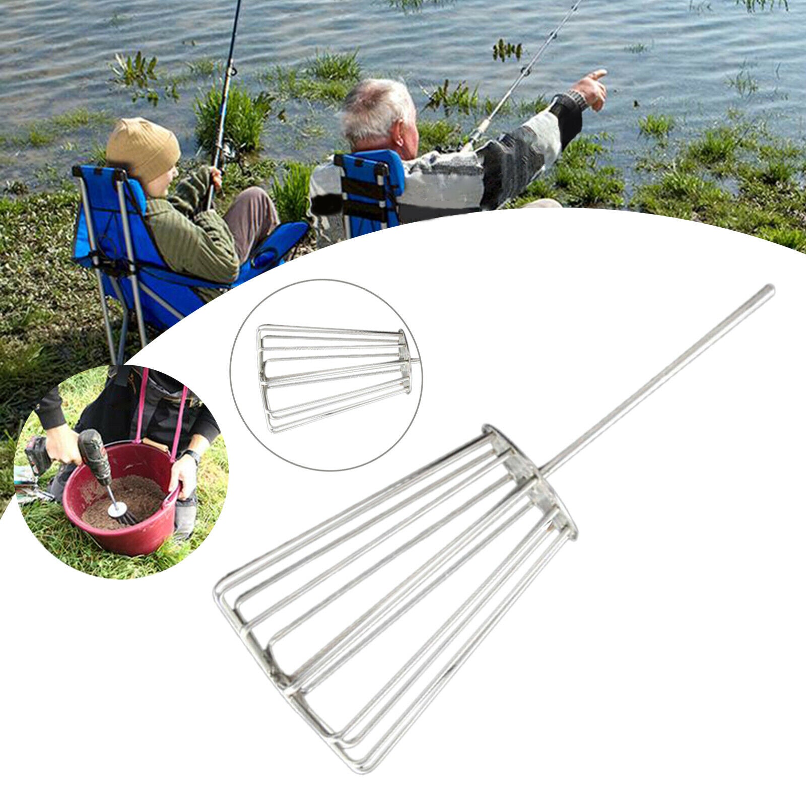 Durable Groundbait Mixer Tackles Lures Whisk 11 Blades Angler Accessories