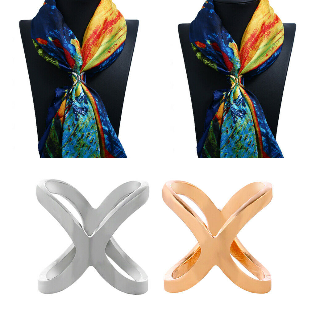 2Pcs Girl Scarf Ring Clip Buckle Scarf Holder Party Jewellery Accessories Gift
