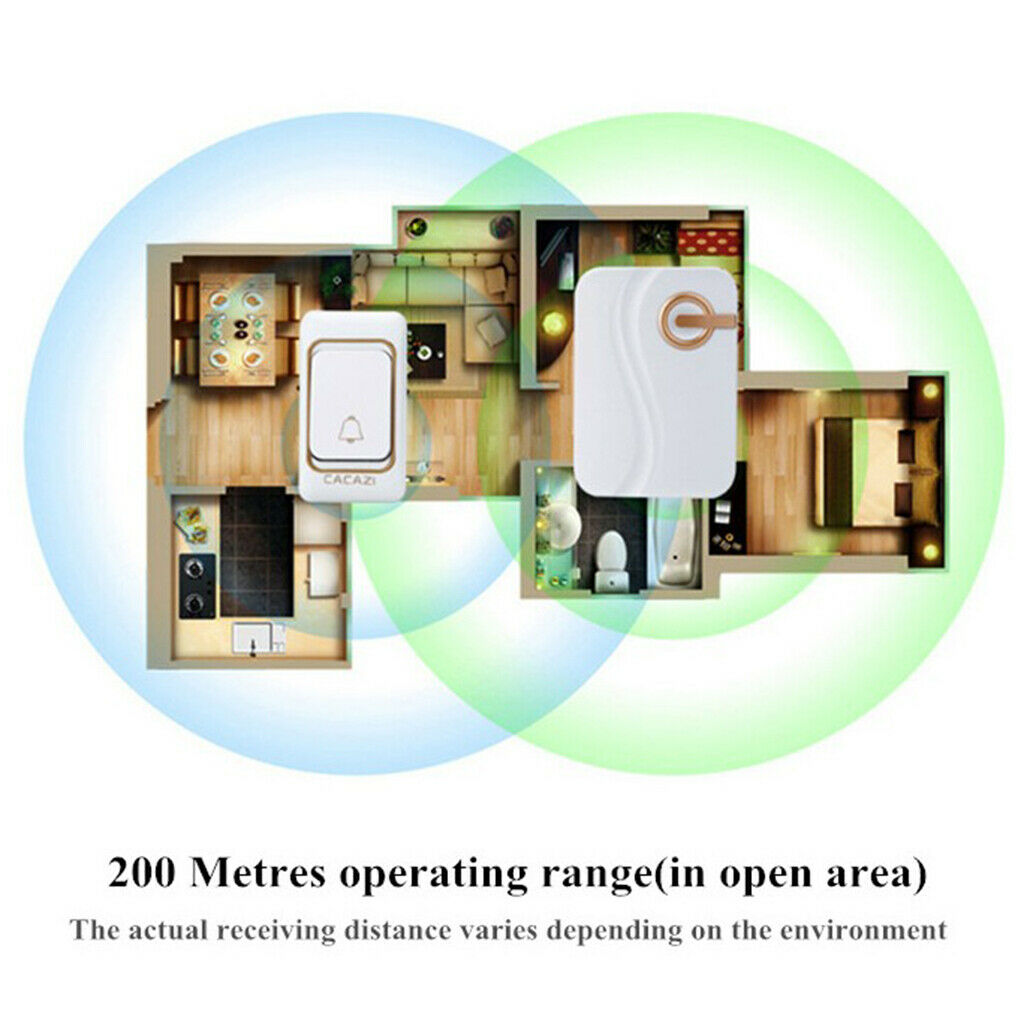 Doorbell Voice 36 Tunes 4 Volume Levels Voice Anti-interference System Button +