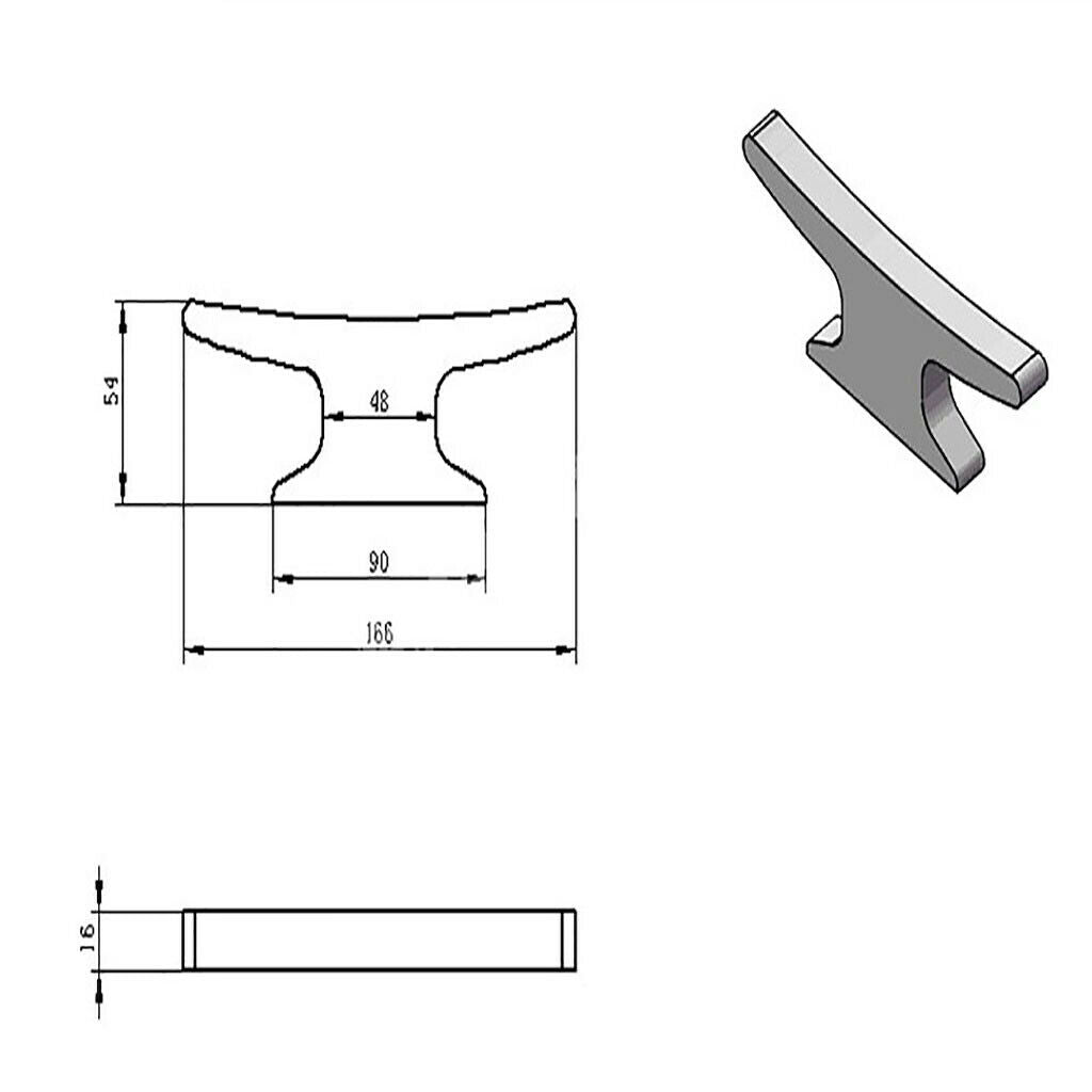 Aluminium Alloy Boat Dock Deck Marine Line Yacht Rope Cleat