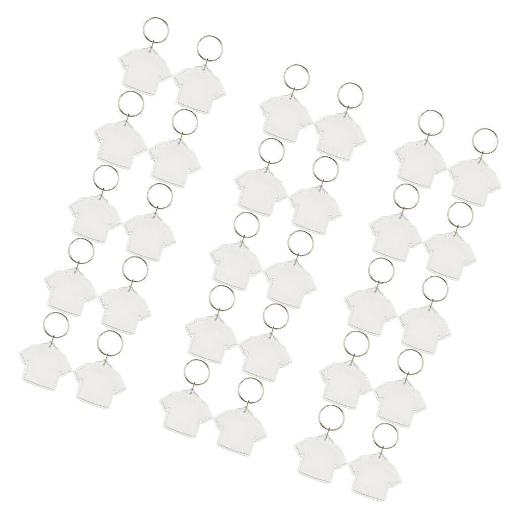 20PCS/PACK Clothes Shape Blank Insert 45mm DIY Photo Picture Frame Key Chain