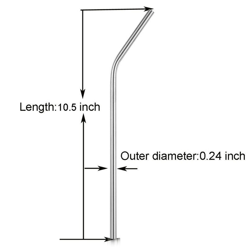 New Stainless Steel Straws Reusable 10.5 inch Extra Long Drinking Straws  Rf