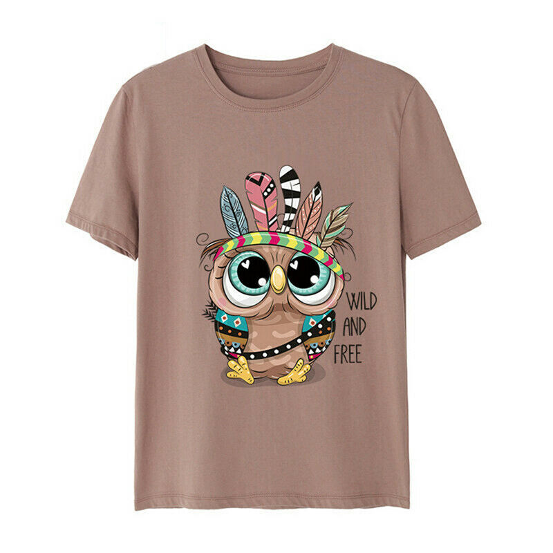 Cute Owl DIY Heat Transfer Stickers Iron-on Patch T-shirt Dresses Washabl.l8