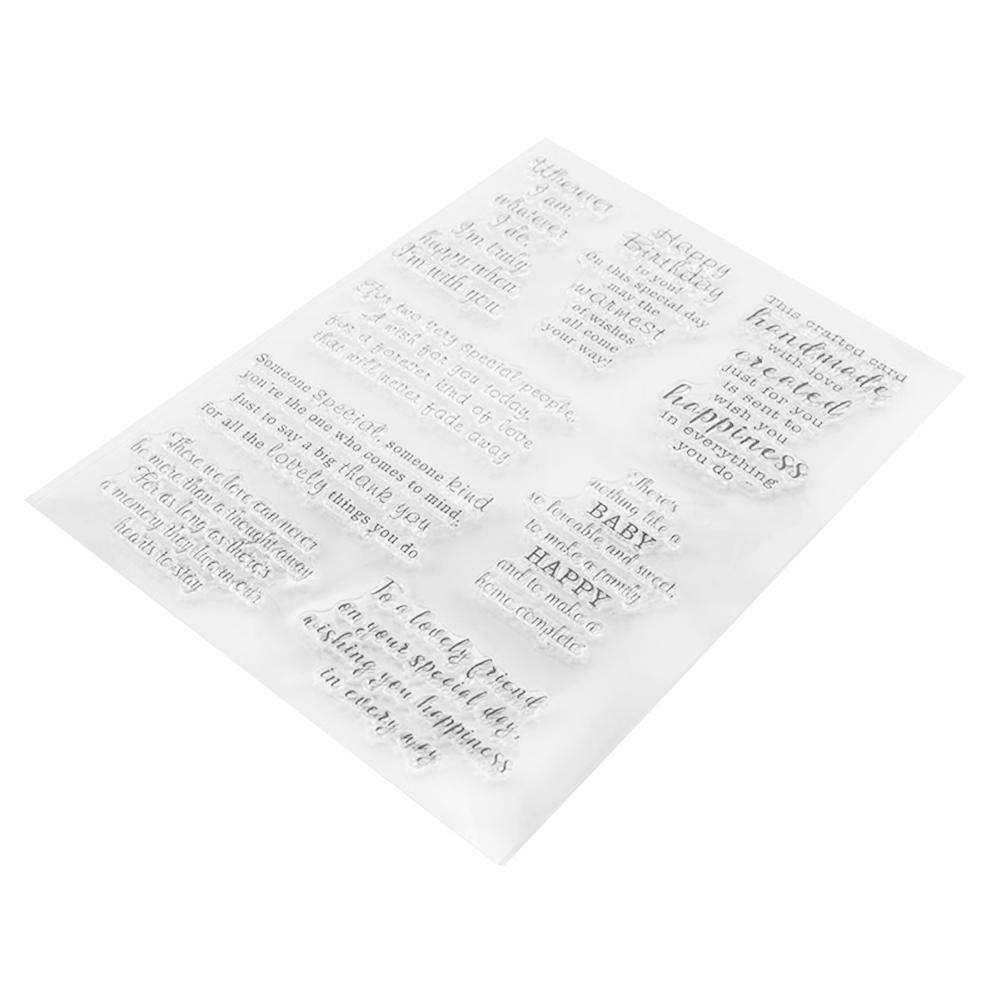 DIY Transparent Stamp Silicone Handmade Thanks Theme Photo Card Album Seals @
