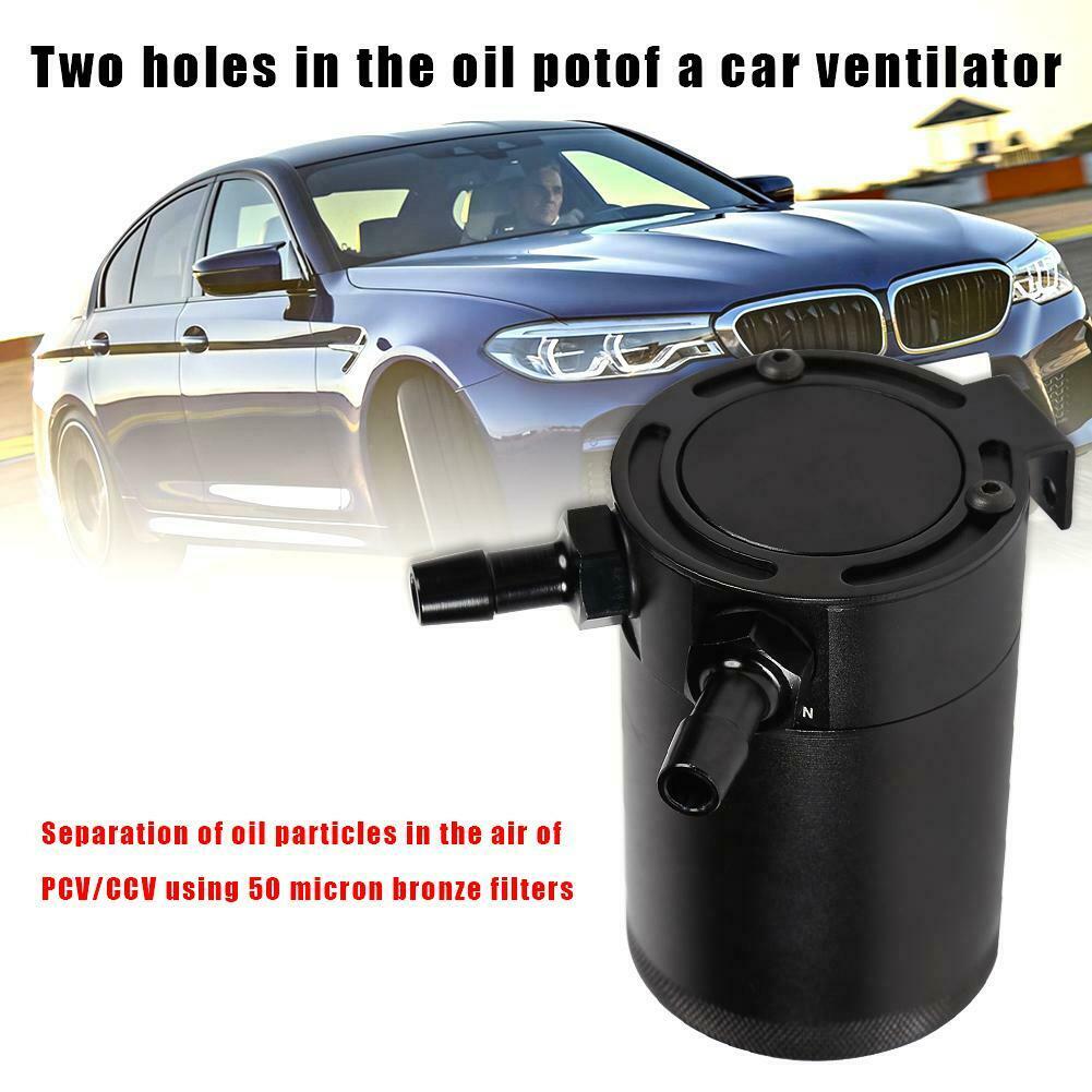 Baffled Billet Aluminum Oil Catch Can 2 Port Oil Catch Tank Reservoir Universal