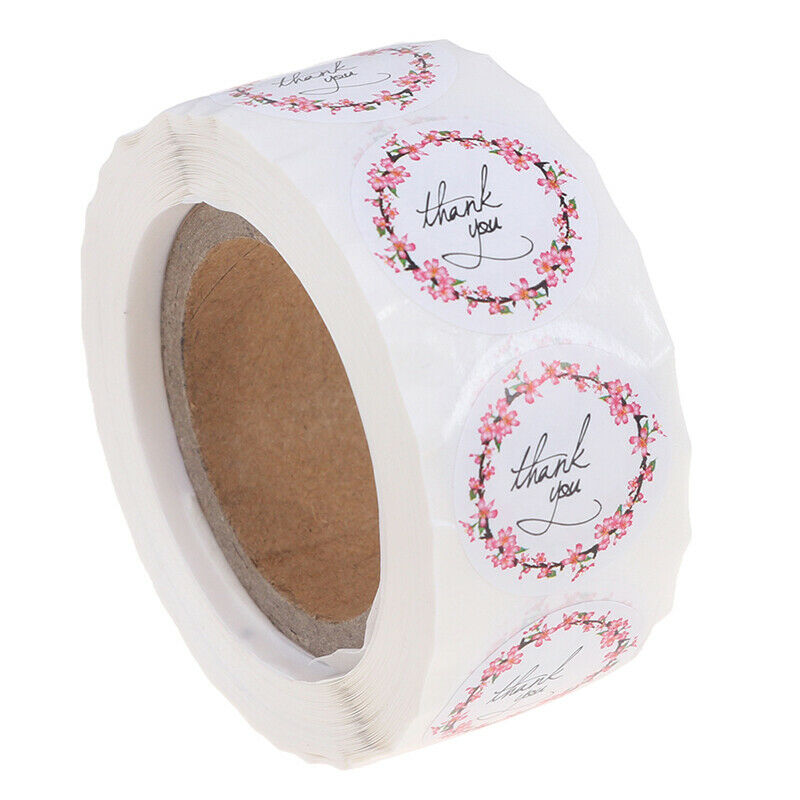 500 Pcs/roll thank you stickers floral design seal label party wedding de.l8