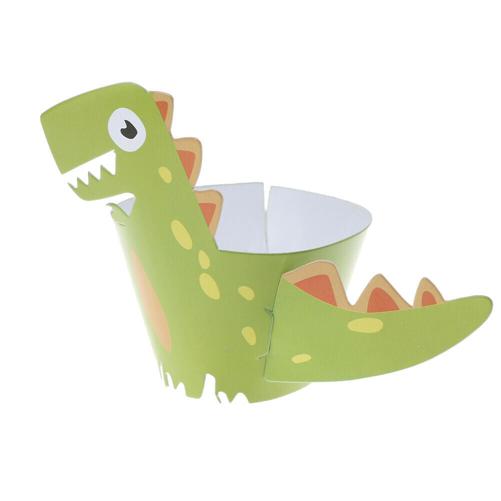 12pcs cartoon dinosaur cupcake wrapper paper birthday party supplies cake.l8