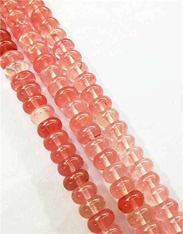 1 Strand 10x6mm Red Cherry Quartz Rondelle Abacus Spacer Beads 15.5inch HH7821