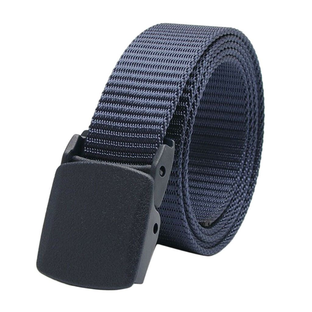 Men Women Army Nylon Belt Military Sports Web Belt Jeans Waistbelt Dark Blue