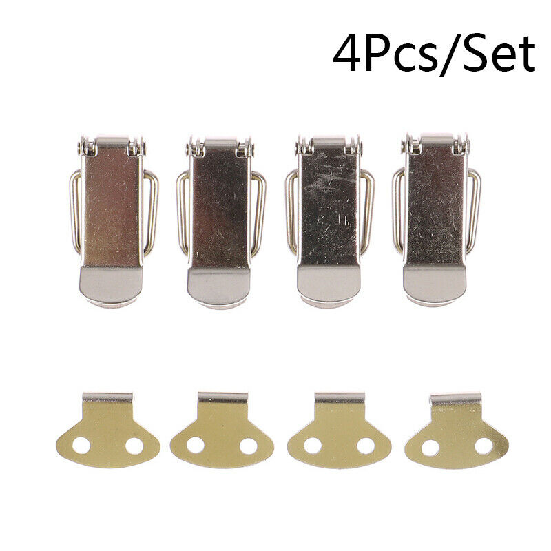 4Pcs Cabinet Box Locks Spring Latch Catch Toggle Iron Hasps For Door Wind.l8