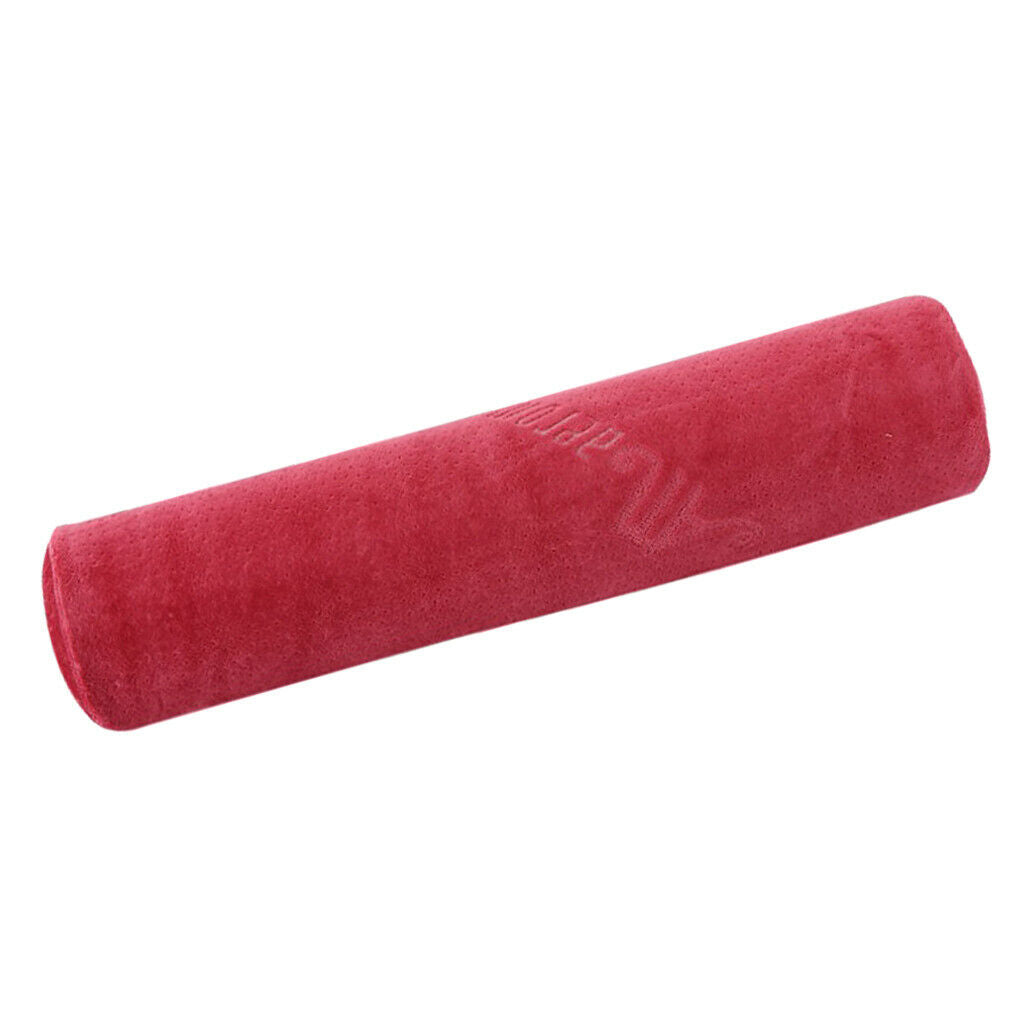 Soft Portable Round Memory Foam Pillow Back Cushion Office Use Wine Red