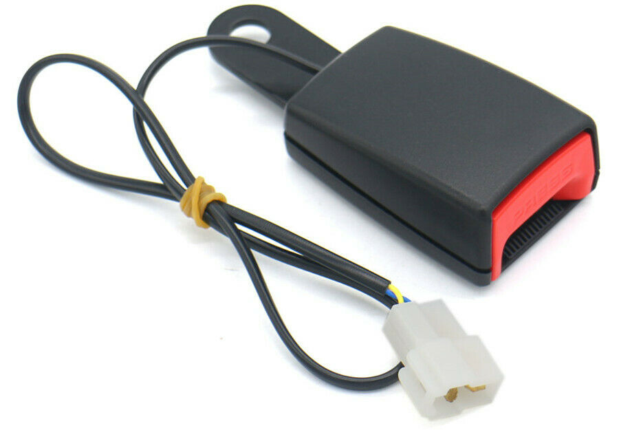 7/8" Car Truck Seat Belt Buckle Pad Socket Plug Connector W/ Warning Cable Set