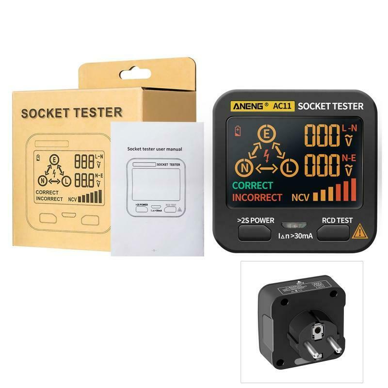 EU Plug AC11 Socket Checker Zero Live Line Phase Finder NCV Leakage Detector