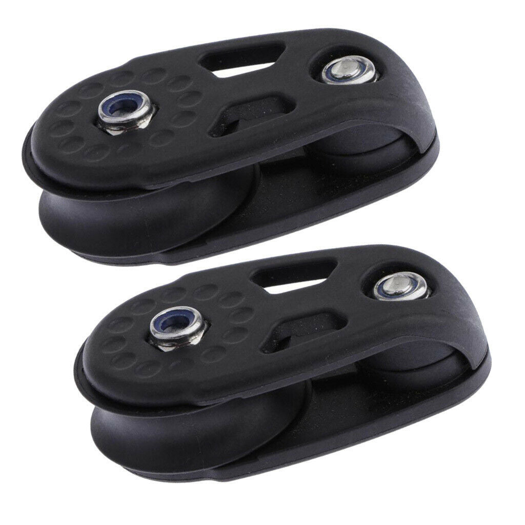 2 Pieces Kayak Pulley Block Dinghy Sheave Rope Runner Lifting Accessories