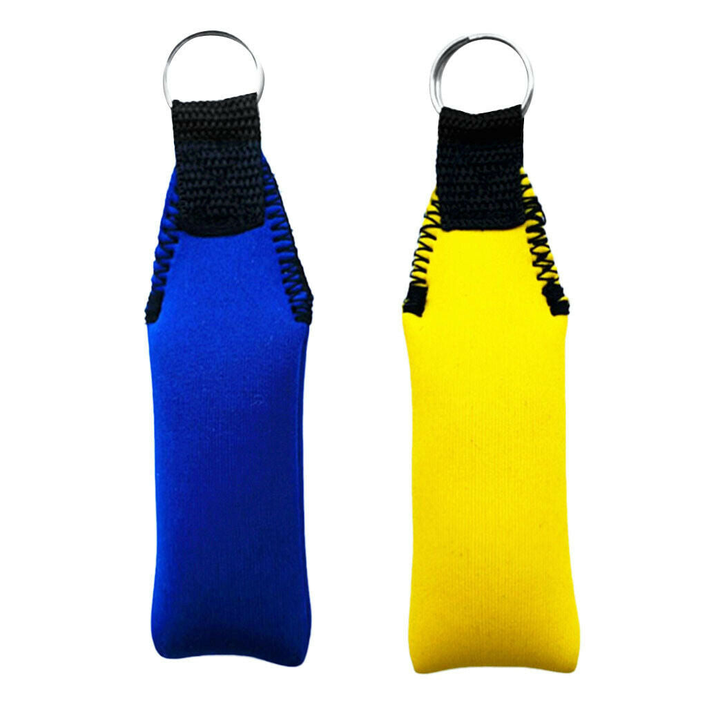 2Pc Lightweight Portable Neoprene Floating Keyring Backpack Chain Key Holder