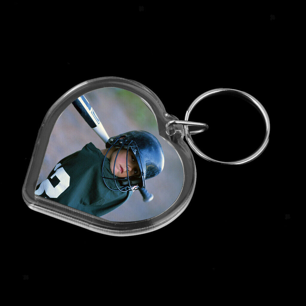 30PC Acrylic Key Ring Ketchain Picture Frame Keychain Blank Insert Photo