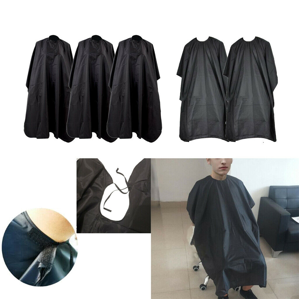 Set of 5 90x140cm Hairdressing Cape Black Hair Salon Gown Adjustable Closure