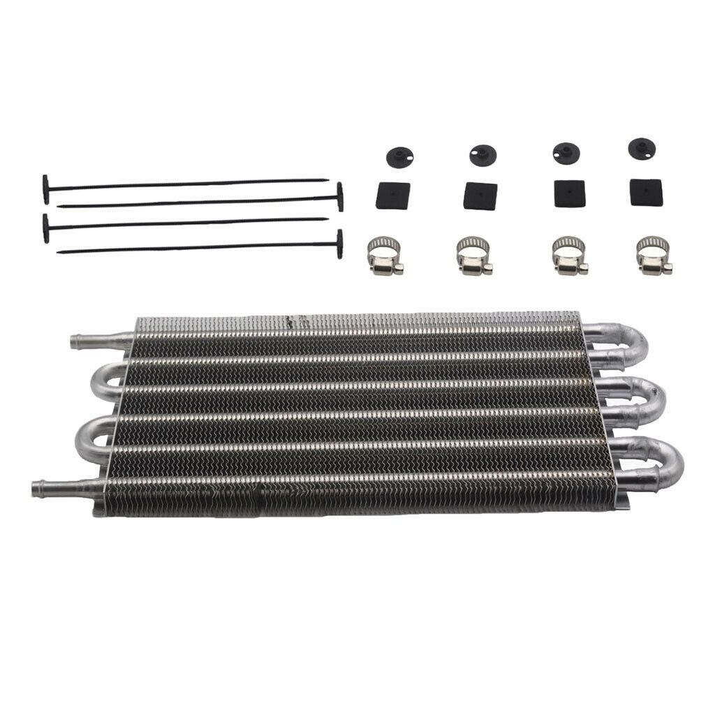 6 Row Car Radiator Remote Aluminum Transmission Oil Cooler + Hose