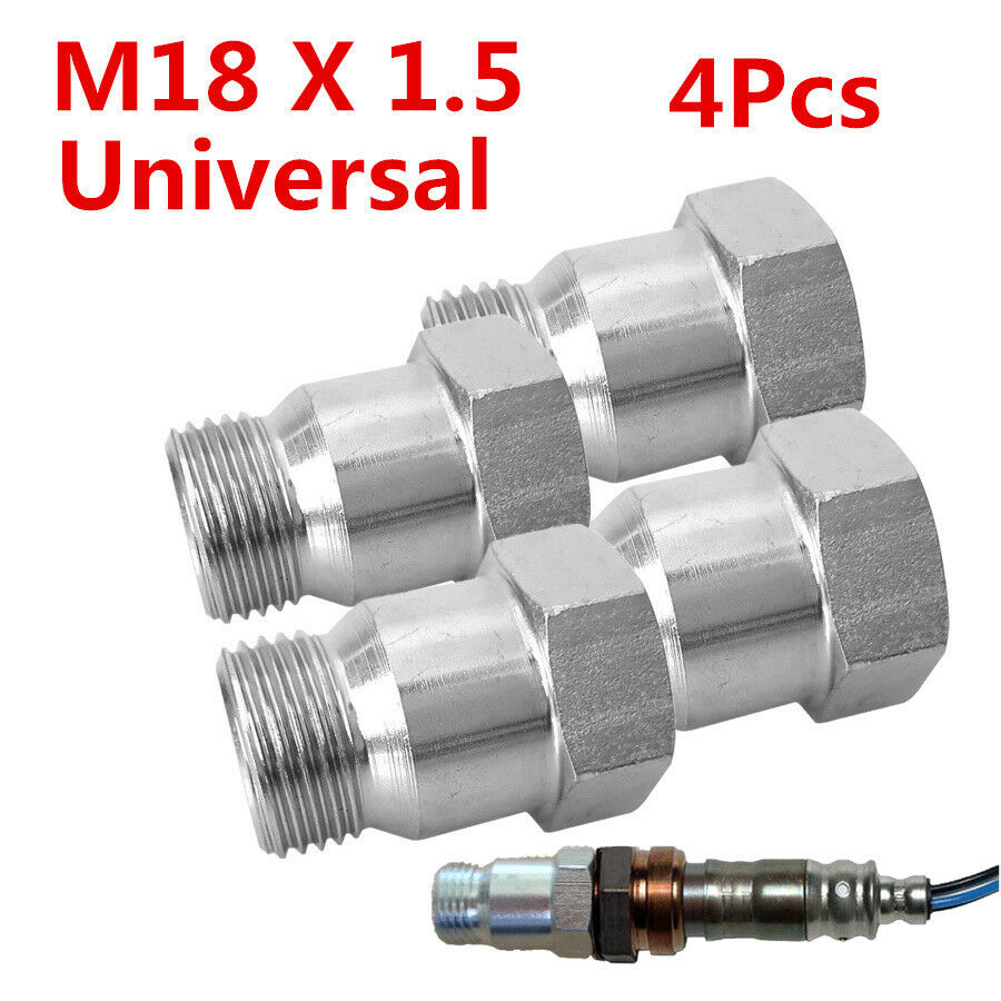 4xUniversal M18X1.5 O2 Oxygen Sensor Test Pipe Extension Spacer Extender Adapter
