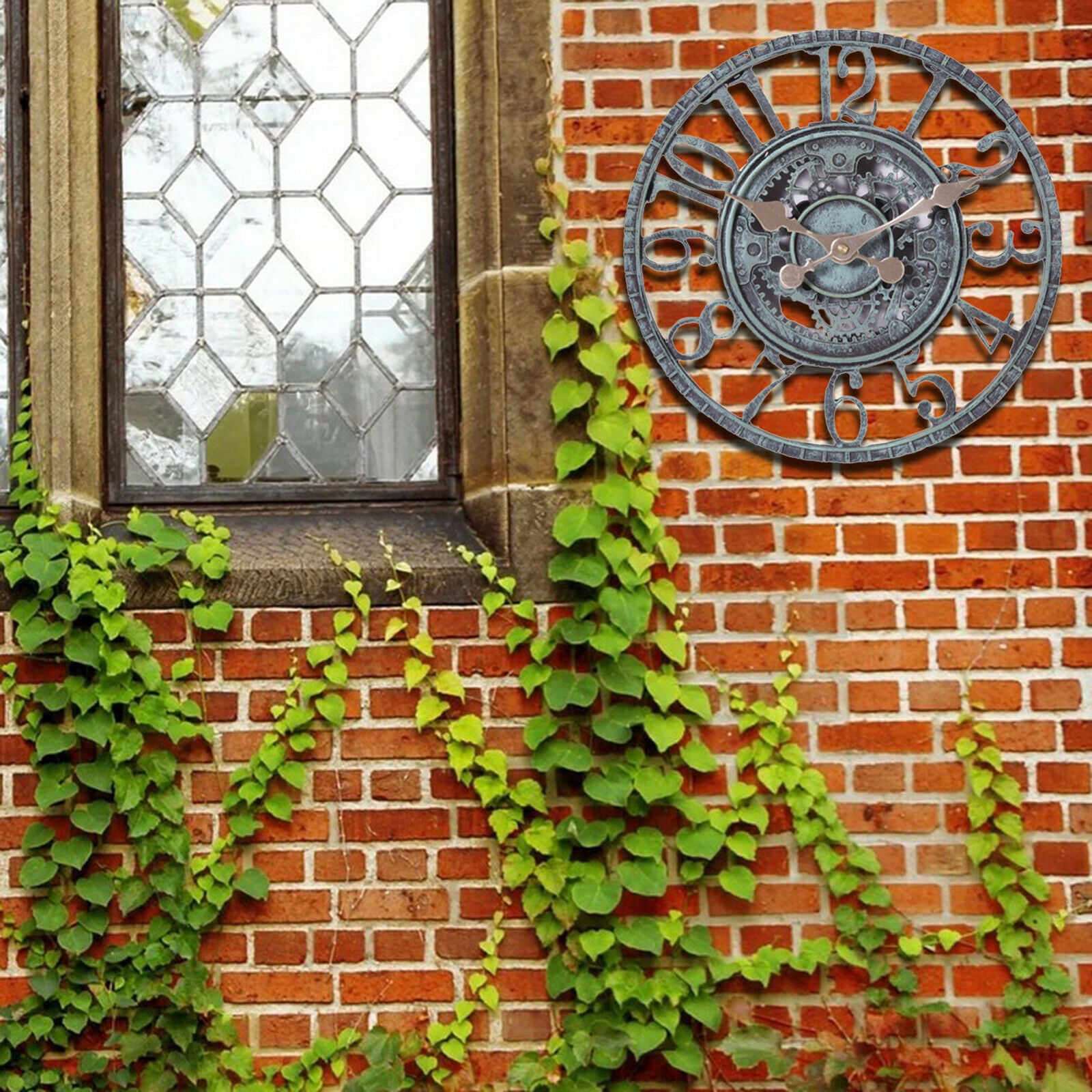 Garden Wall Clock 12 Inch Numeral for Patio Garden Pool or Hanging Outside