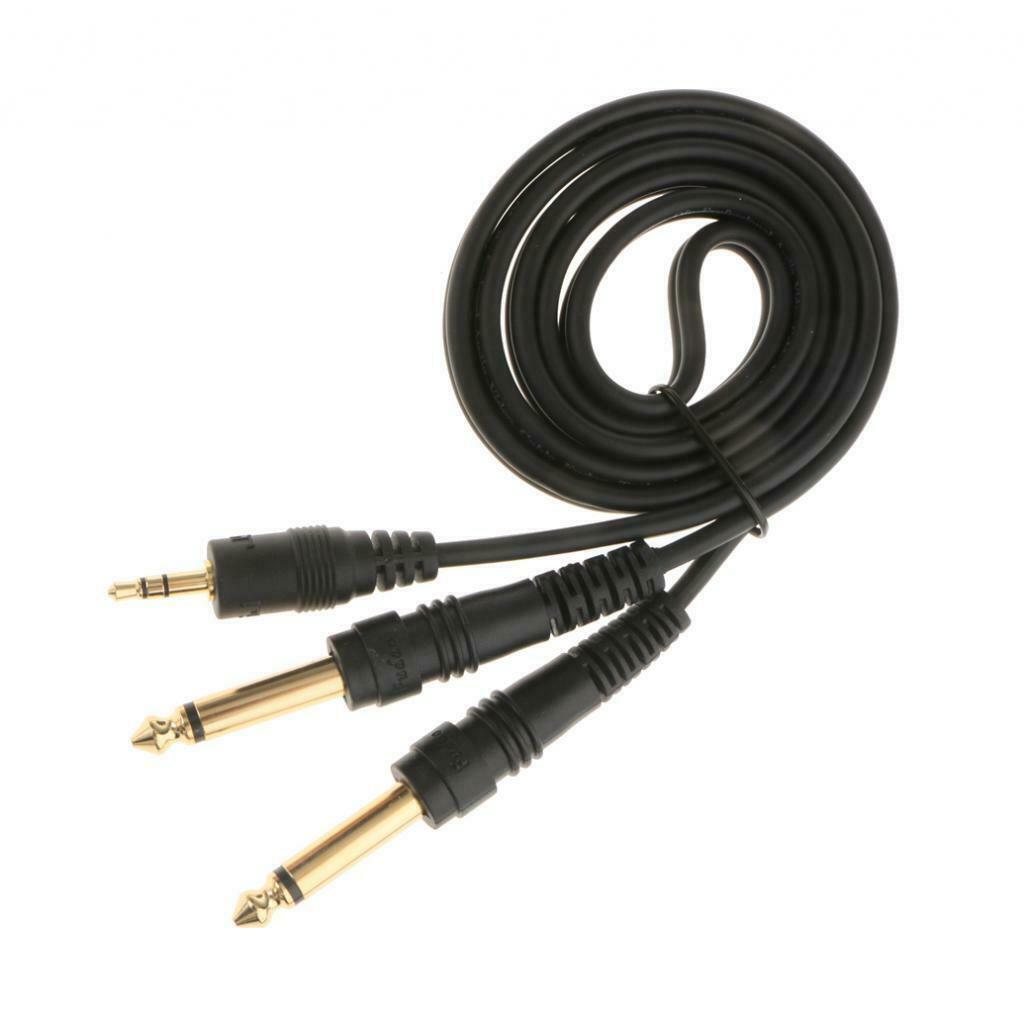 2Pcs 3.5mm Jack Plug To Dual 6.5mm Jack Adapter Male To Male Audio Cable 1m