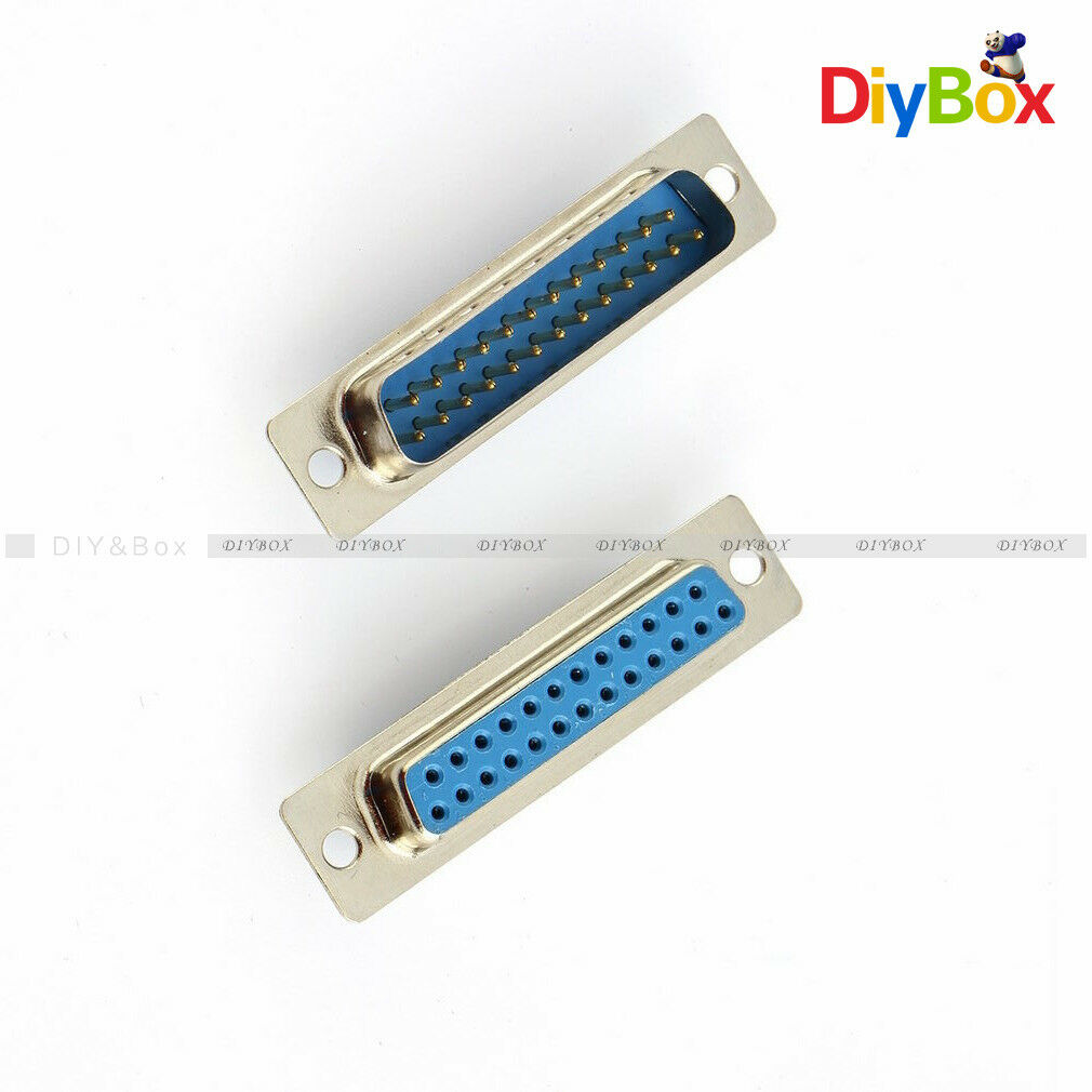 1Pair 25Pin D-SUB DB25 Pin Female Male Solder Type Welding Connect Connector