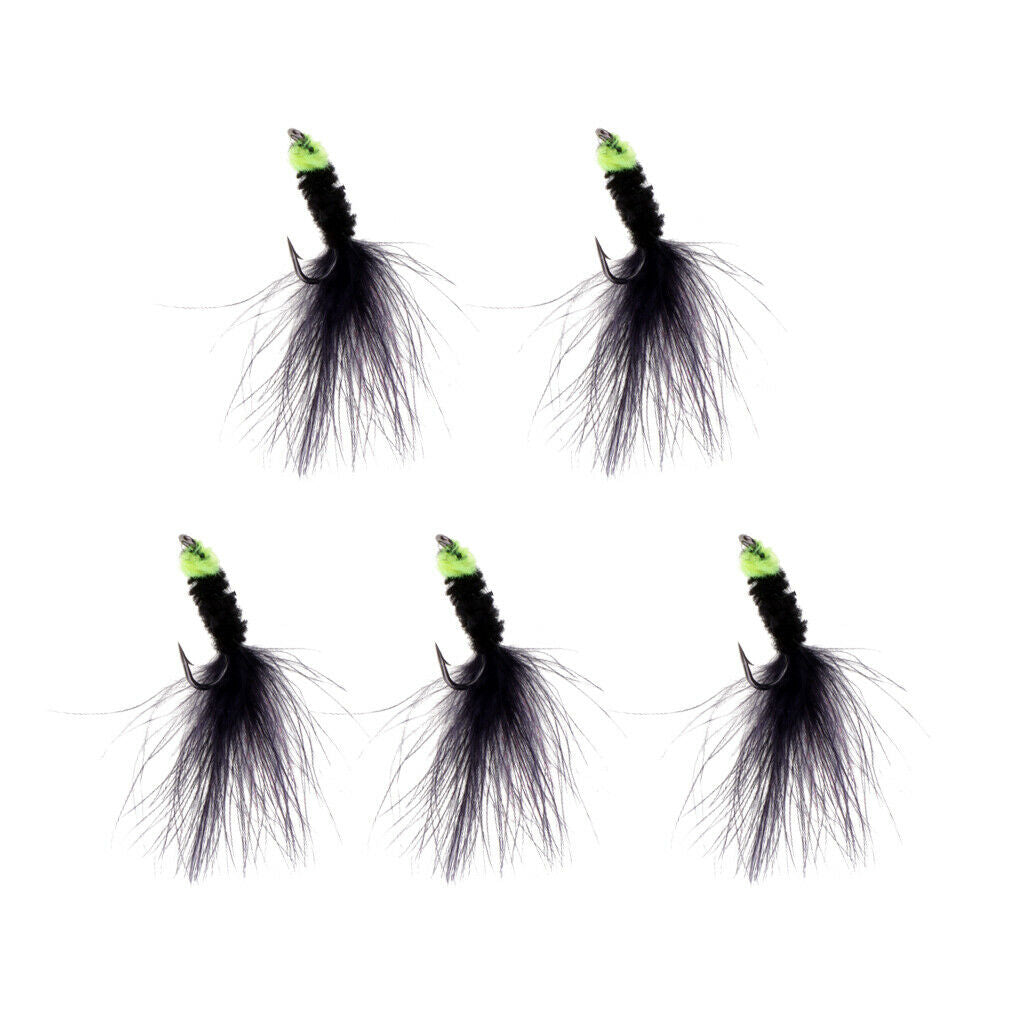 10pcs Dry Fly Fishing Lures Suck Eggs Lixivian Woolly Buggers Streamer
