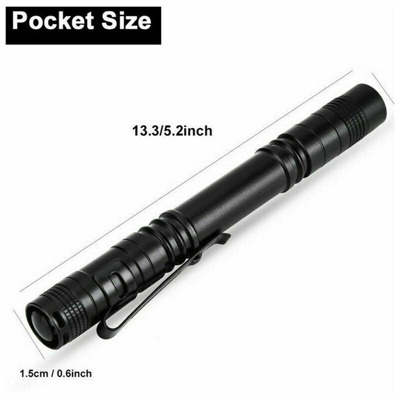 5PCS XPE-R3 LED Flashlight Clip Mini FlashLight Penlight Portable Pen Torch BDA