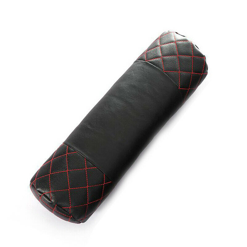 2PCS Car SUV Rest Cushion Seat Neck Pillows Headrest Sports Style PU Leather Pad